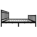 vidaXL fekete tömör fa ágykeret 200 x 200 cm