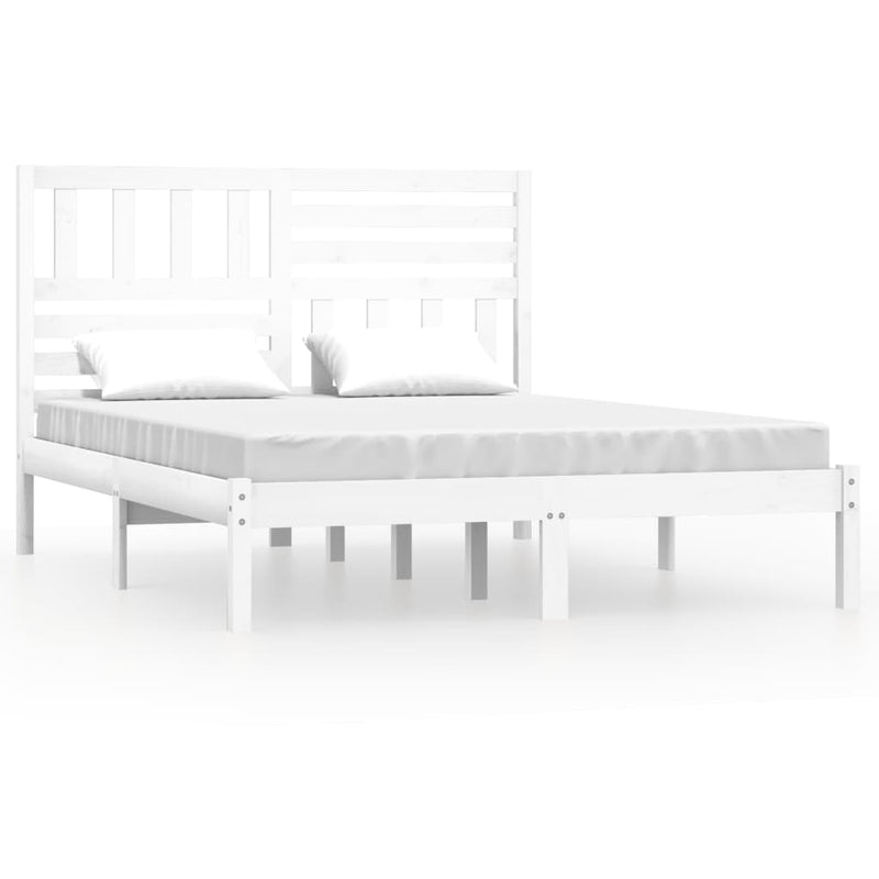 vidaXL fehér tömör fenyőfa ágy matrac nélkül 120 x 190 cm