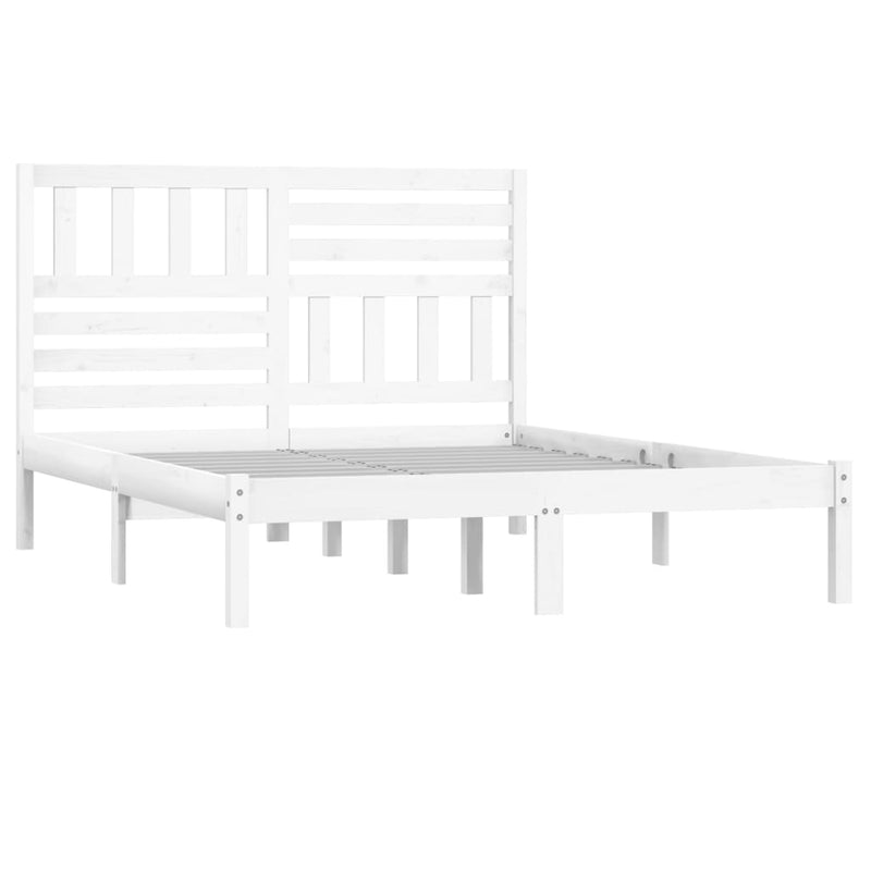 vidaXL fehér tömör fenyőfa ágy matrac nélkül 120 x 190 cm