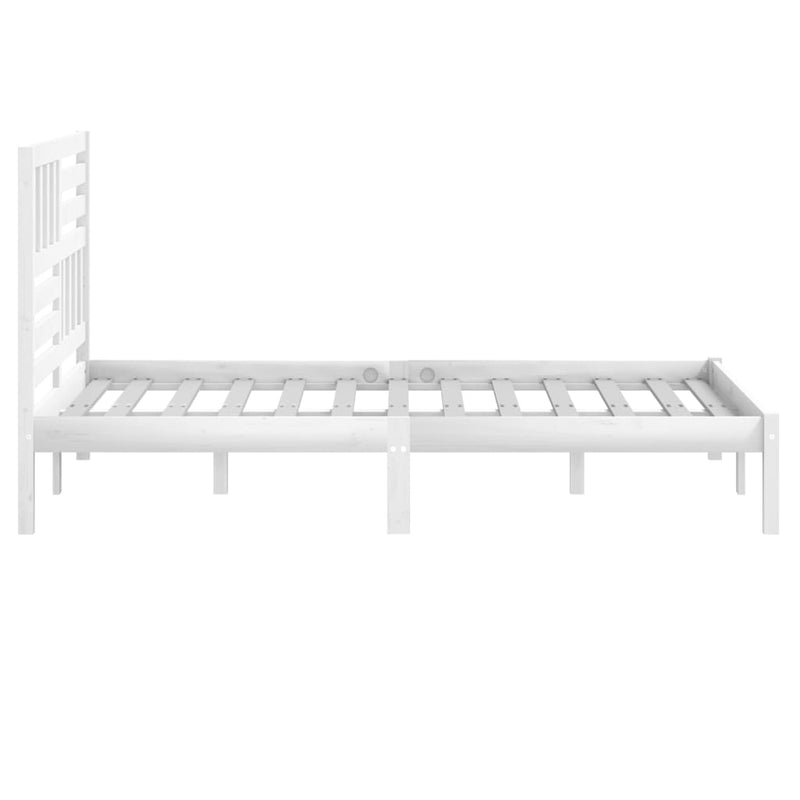 vidaXL fehér tömör fenyőfa ágy matrac nélkül 120 x 190 cm
