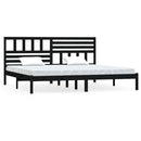 vidaXL fekete tömör fenyőfa ágykeret 200 x 200 cm