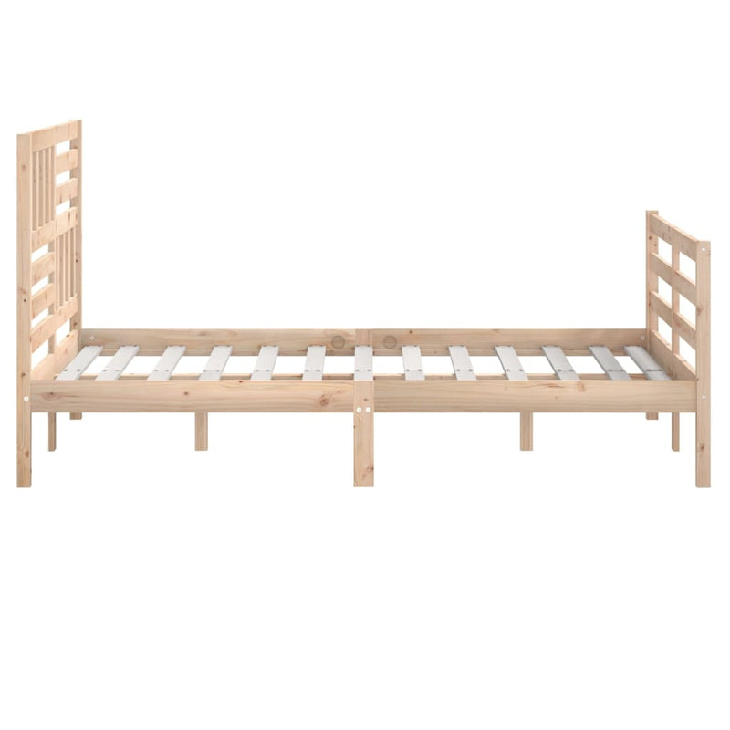 vidaXL tömör fa ágykeret 135 x 190 cm (Double)
