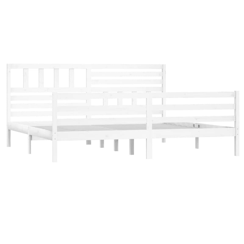 vidaXL fehér tömör fa ágykeret 180 x 200 cm (Super King)