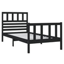 vidaXL fekete tömör fa ágykeret 75 x 190 cm (Small Single)
