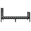 vidaXL fekete tömör fa ágykeret 75 x 190 cm (Small Single)