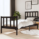 vidaXL fekete tömör fa ágykeret 75 x 190 cm (Small Single)