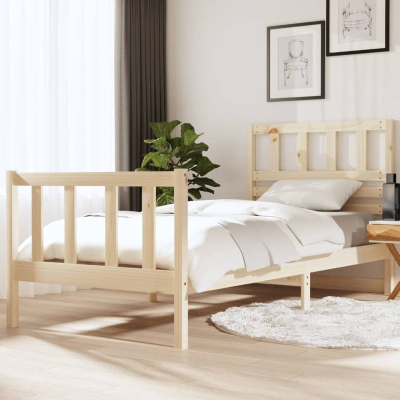 vidaXL tömör fa ágykeret 90 x 190 cm (Single)