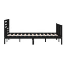 vidaXL fekete tömör fa ágykeret 200 x 200 cm