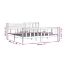 vidaXL fekete tömör fa ágykeret 200 x 200 cm