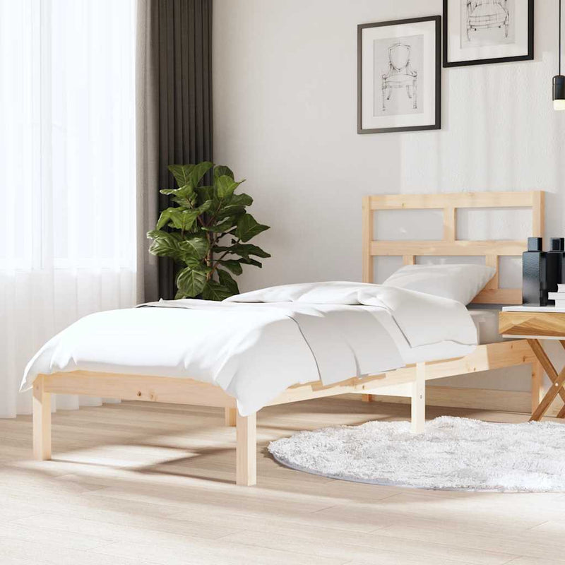 vidaXL tömör fa ágykeret 75 x 190 cm (Small Single)