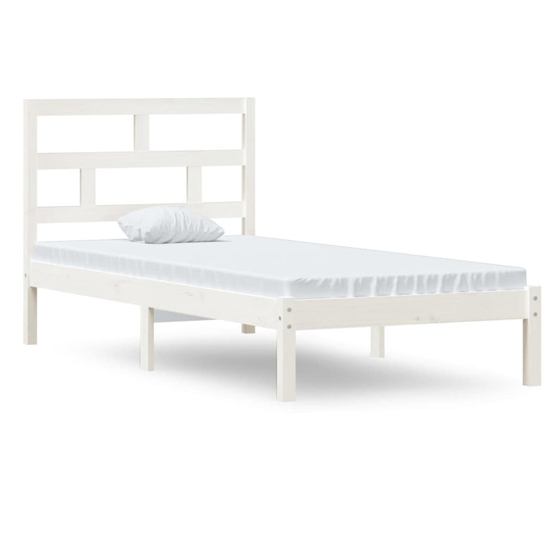 vidaXL fehér tömör fa ágykeret 90 x 190 cm (Single)