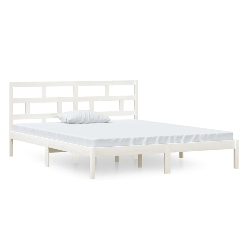 vidaXL fehér tömör fa ágykeret 120 x 190 cm (Small Double)