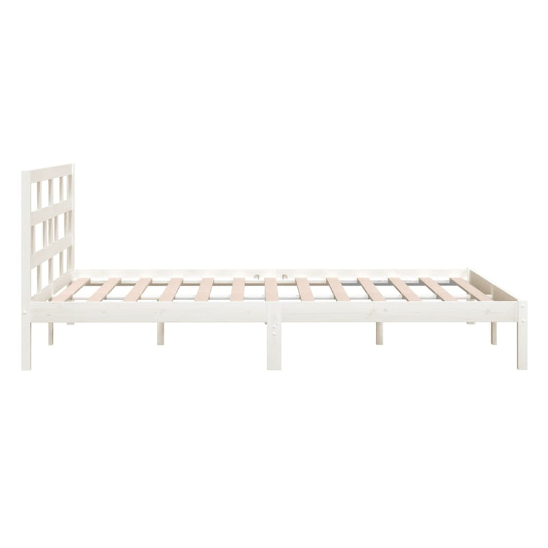 vidaXL fehér tömör fa ágykeret 120 x 190 cm (Small Double)