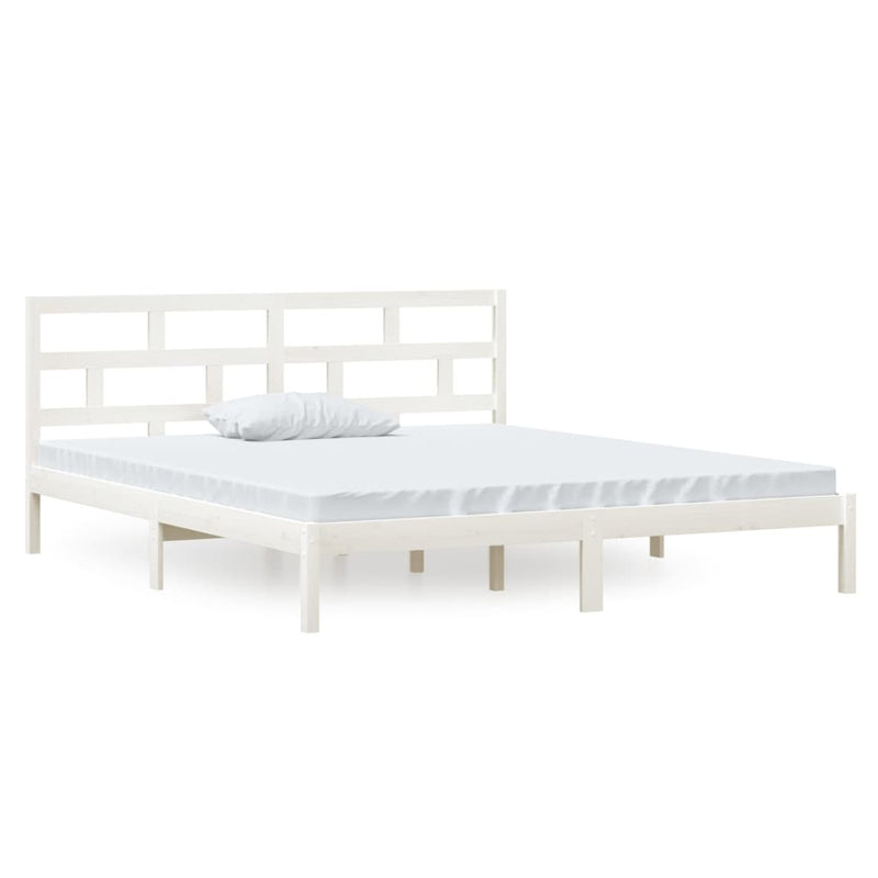 vidaXL fehér tömör fa ágykeret 135 x 190 cm (Double)