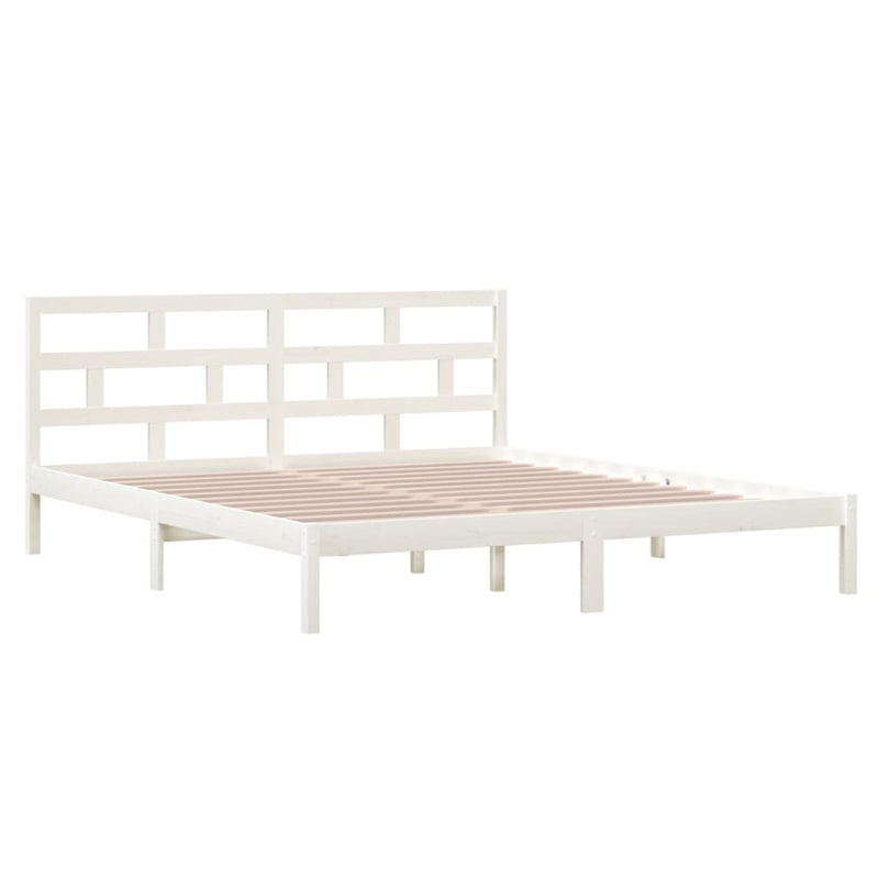 vidaXL fehér tömör fa ágykeret 135 x 190 cm (Double)
