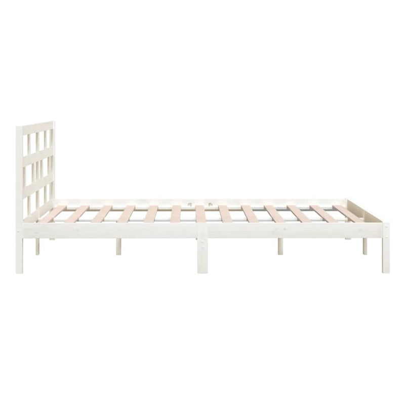 vidaXL fehér tömör fa ágykeret 135 x 190 cm (Double)