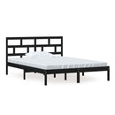 vidaXL fekete tömör fa ágykeret 150 x 200 cm (King Size)