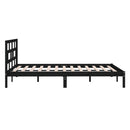 vidaXL fekete tömör fa ágykeret 150 x 200 cm (King Size)