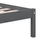 vidaXL szürke tömör fenyőfa ágykeret 200 x 200 cm