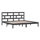 vidaXL fekete tömör fenyőfa ágykeret 200 x 200 cm