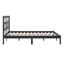 vidaXL fekete tömör fenyőfa ágykeret 200 x 200 cm