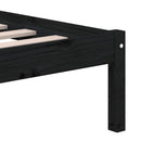 vidaXL fekete tömör fenyőfa ágykeret 200 x 200 cm