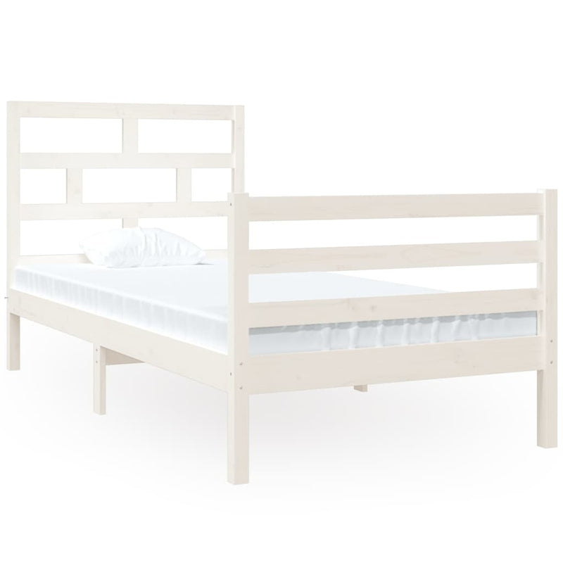 vidaXL fehér tömör fa ágykeret 90 x 190 cm (Single)