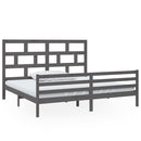 vidaXL szürke tömör fenyőfa ágykeret 200 x 200 cm