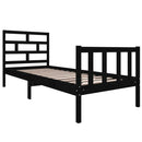 vidaXL Small Single fekete tömör fenyőfa ágykeret 75 x 190 cm