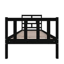 vidaXL Small Single fekete tömör fenyőfa ágykeret 75 x 190 cm