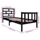 vidaXL Small Single fekete tömör fenyőfa ágykeret 75 x 190 cm