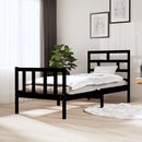 vidaXL Small Single fekete tömör fenyőfa ágykeret 75 x 190 cm