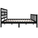 vidaXL Double fekete tömör fenyőfa ágykeret 135 x 190 cm