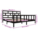 vidaXL fekete tömör fenyőfa ágykeret 200 x 200 cm