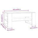 vidaXL sonoma tölgy színű szerelt fa dohányzóasztal 102x55x45 cm