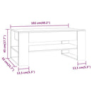 vidaXL betonszürke szerelt fa dohányzóasztal 102 x 55 x 45 cm