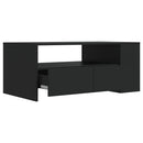 vidaXL fekete szerelt fa dohányzóasztal 102 x 55 x 42 cm
