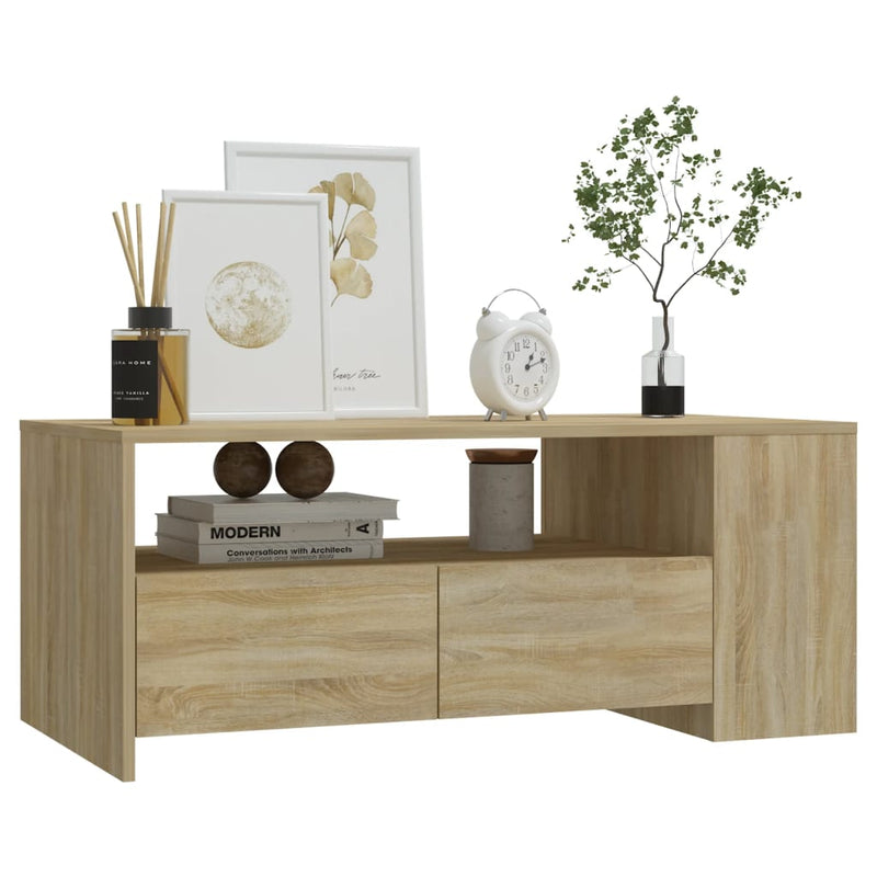 vidaXL sonoma tölgy színű szerelt fa dohányzóasztal 102 x 55 x 42 cm