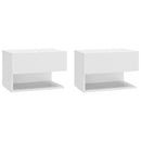 vidaXL 2 db fehér falra szerelhető éjjeliszekrény