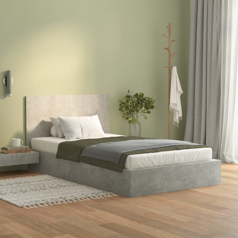 vidaXL betonszürke szerelt fa ágyfejtámla 120x1,5x80 cm