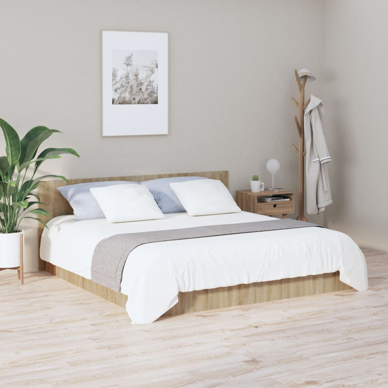 vidaXL sonoma tölgy színű szerelt fa ágyfejtámla 200 x 1,5 x 80 cm
