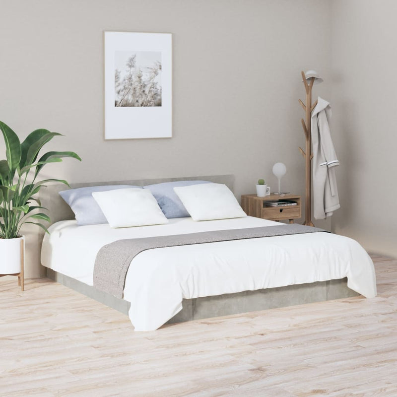 vidaXL betonszürke szerelt fa ágyfejtámla 200x1,5x80 cm