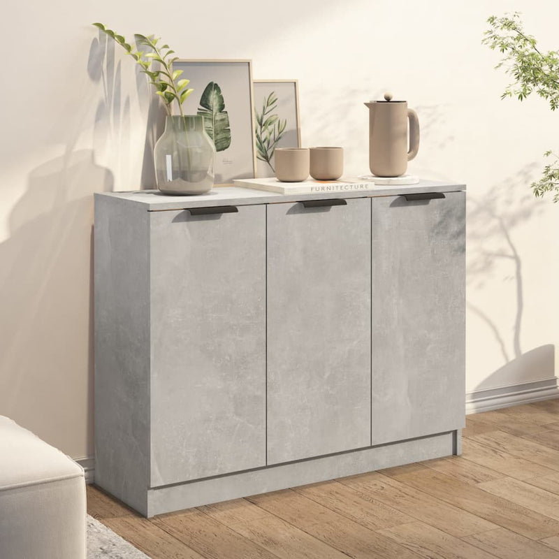 vidaXL betonszürke szerelt fa tálalóasztal 90,5x30x70 cm