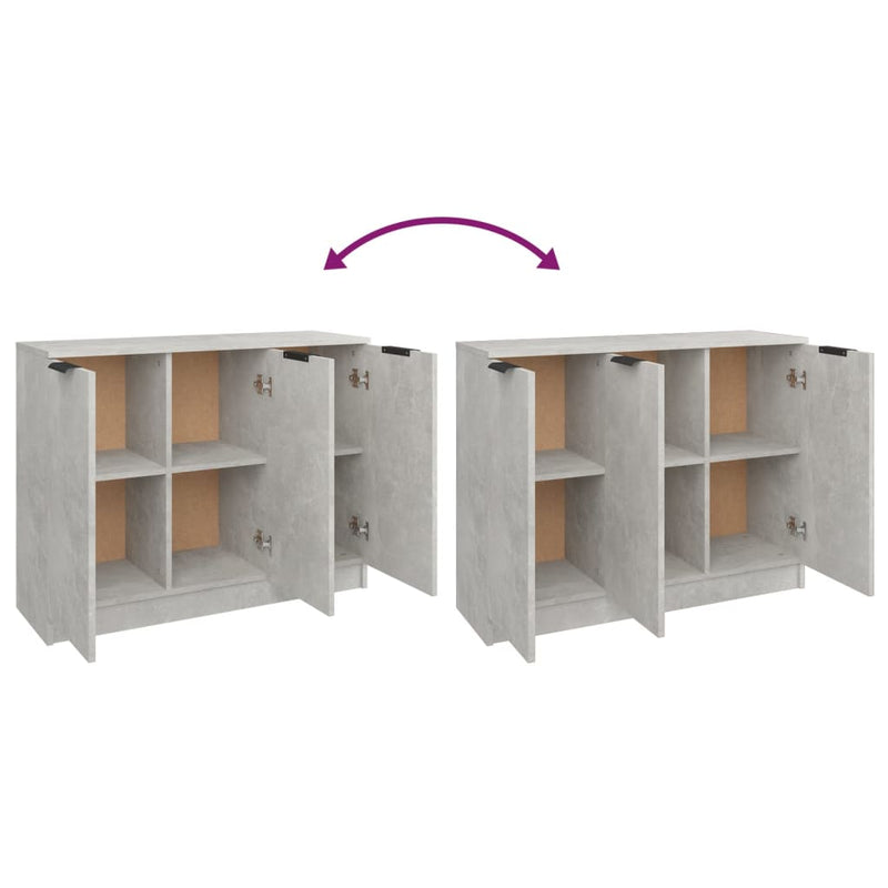 vidaXL betonszürke szerelt fa tálalóasztal 90,5x30x70 cm