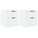 vidaXL 2 db fehér szerelt fa éjjeliszekrény