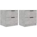 vidaXL 2 db betonszürke szerelt fa éjjeliszekrény