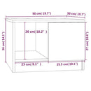 vidaXL betonszürke szerelt fa dohányzóasztal 50 x 50 x 36 cm