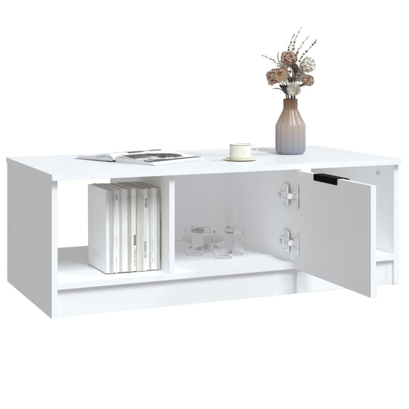 vidaXL fehér szerelt fa dohányzóasztal 102x50x36 cm