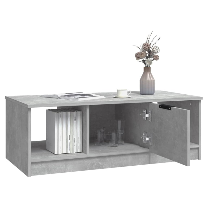 vidaXL betonszürke szerelt fa dohányzóasztal 102 x 50 x 36 cm