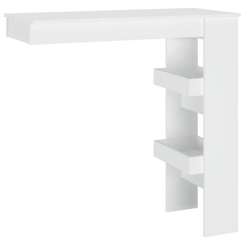 vidaXL fehér fatermék fali bárasztal 102 x 45 x 103,5 cm
